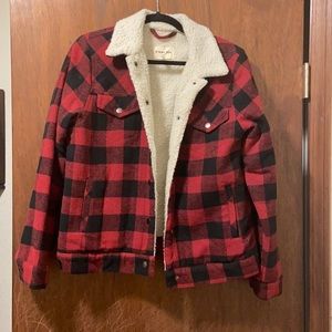 Buffalo Plaid Sherpa Lined Jacket